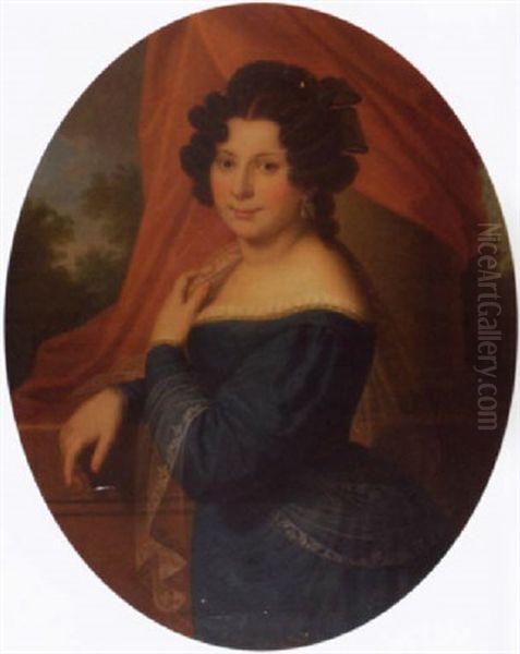 Bildnis Der Antoinette Marie Josephine Caroline Frieda Herzogin Von Anhalt Oil Painting by Gustav Karl Ludwig Richter