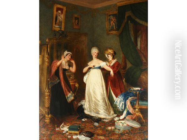 The New Gown Oil Painting by Henry James Richter