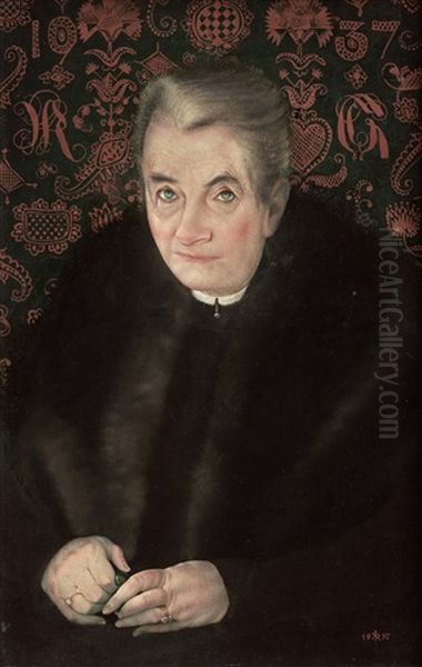 Portrat Einer Alten Dame (frau Richter) Oil Painting by Klaus Carl Friedrich Richter