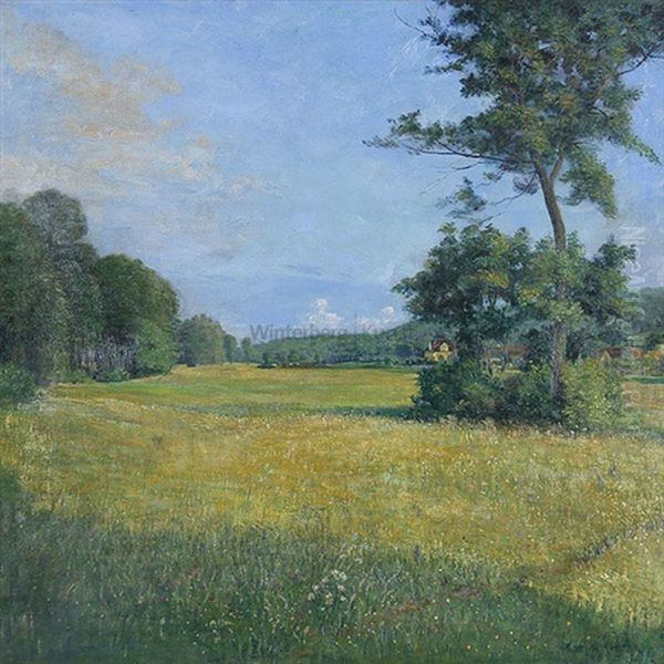 Bluhende Sommerwiese Oil Painting by Klaus Carl Friedrich Richter