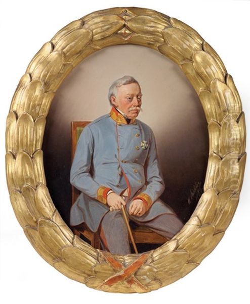 Feldmarschall Josef Wenzel Graf Radetzky Oil Painting by Wilhelm Richter