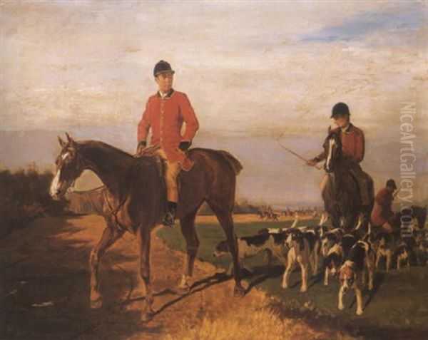 Rokavadaszat (fox-hunting) Oil Painting by Wilhelm M. Richter