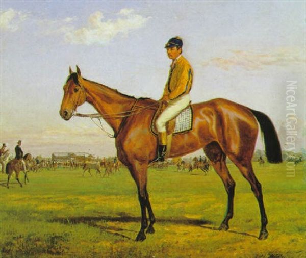 Jockey Mit Pferd Canace Oil Painting by Wilhelm M. Richter