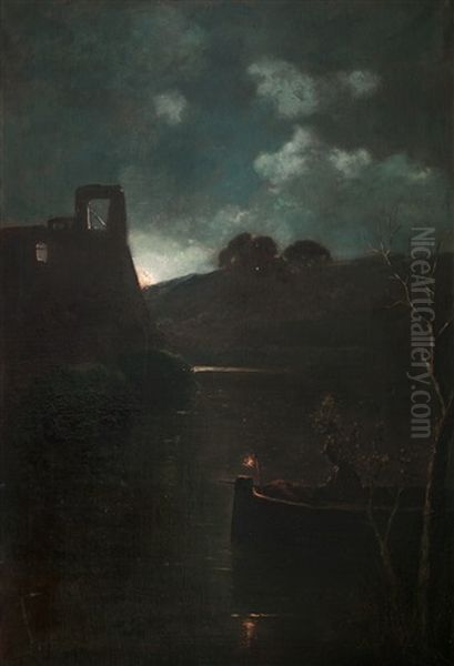 Paisaje Nocturno Oil Painting by Jose Rico y Cejudo