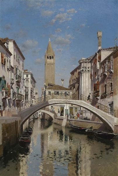 Rio San Barnaba, Venice by Martin Rico y Ortega