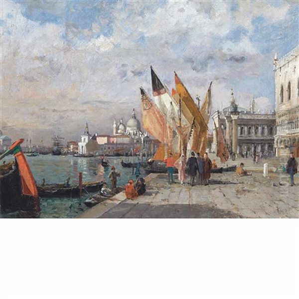 The Molo And Bacino Di San Marco, Venice Oil Painting by Martin Rico y Ortega