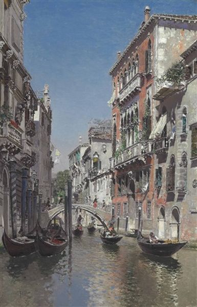 Rio Santa Maria Zobenigo, Venice Oil Painting by Martin Rico y Ortega