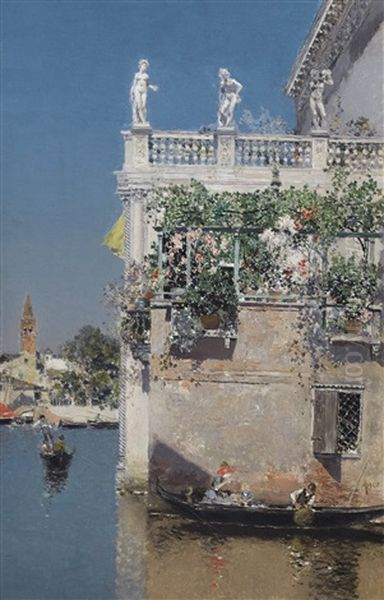 Venezianische Kanalpartie by Martin Rico y Ortega