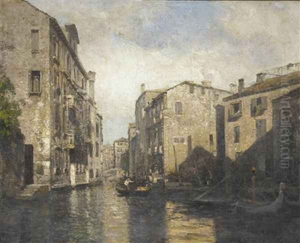 Venezianische Kanalpartie Oil Painting by Martin Rico y Ortega