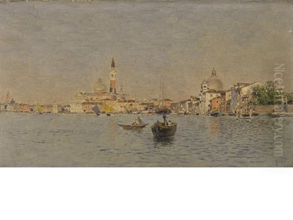 San Giorgio Maggiore From The Giudecca Oil Painting by Martin Rico y Ortega