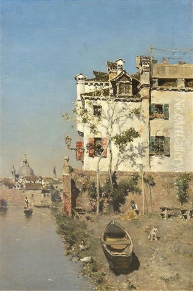 Canal View, Venice Oil Painting by Martin Rico y Ortega