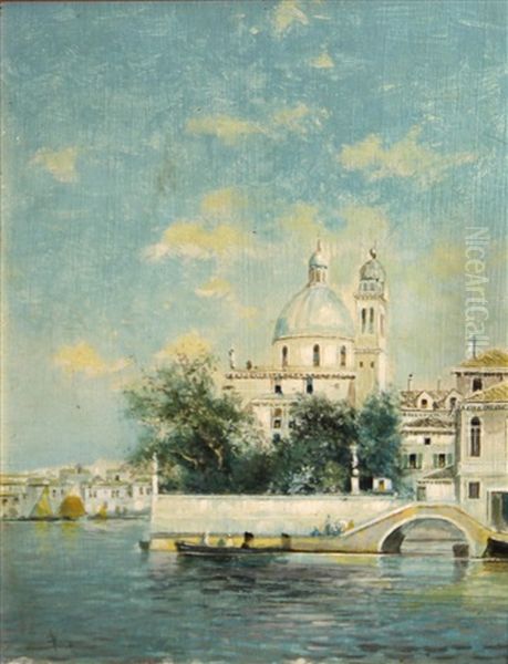 A Venetian View Oil Painting by Martin Rico y Ortega