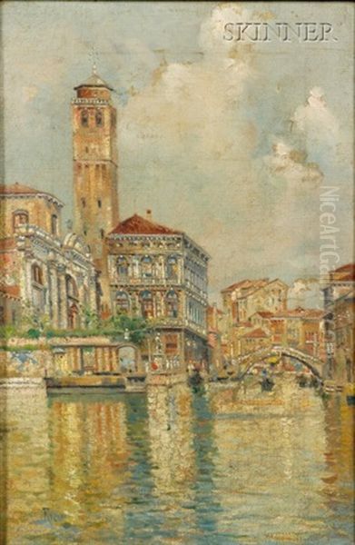 Venetian View Oil Painting by Martin Rico y Ortega