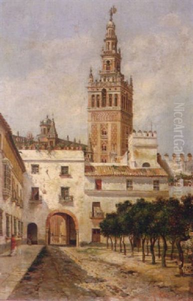 The Cathedral At Seville Oil Painting by Martin Rico y Ortega