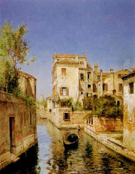 Canal Veceniano Oil Painting by Martin Rico y Ortega