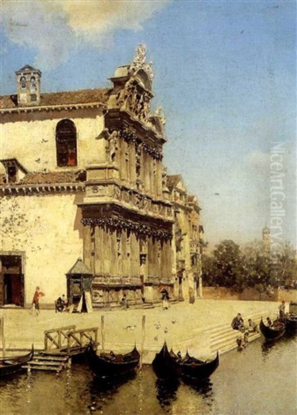 Santa Maria Del Giglio Oil Painting by Martin Rico y Ortega