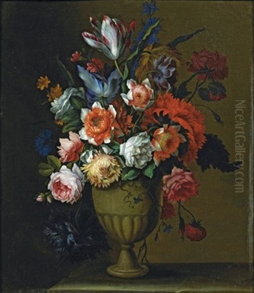 Bouquet De Fleurs Oil Painting by Nicolas Ricoeur