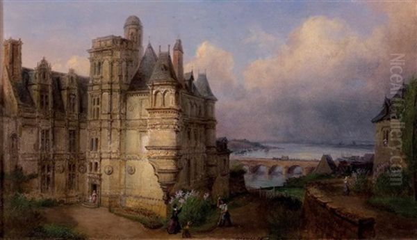 Vue D'un Chateau Oil Painting by Francois Edme Ricois