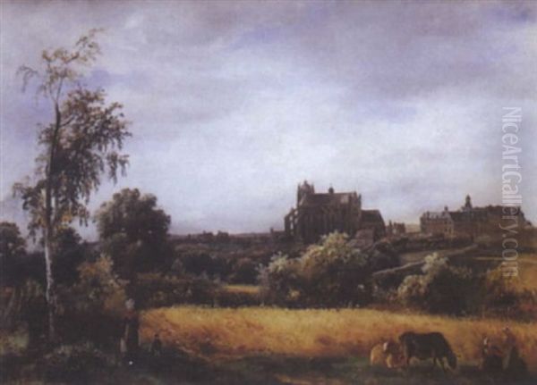 Vue De Beauvais Oil Painting by Francois Edme Ricois