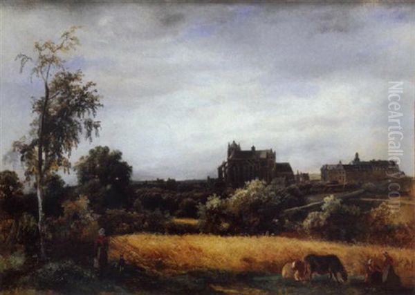 Vue De Beauvais Oil Painting by Francois Edme Ricois