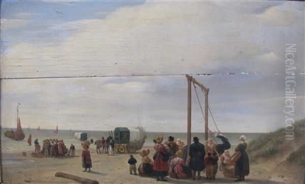 La Balancoire Sur La Plage Oil Painting by Louis Ricquier