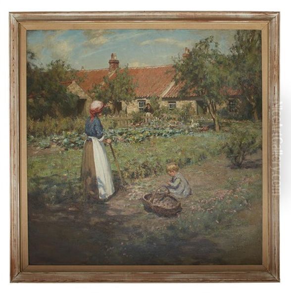 The Young Gardener Oil Painting by James Riddel