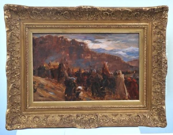 The Procession Oil Painting by Ernest Bordes