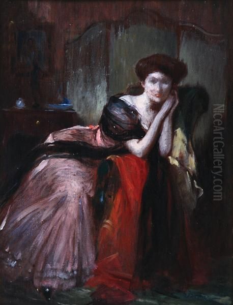 Seatedlady Oil Painting by Ernest Bordes