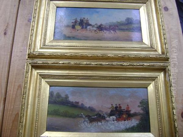 Coaching Scenes (pair) Oil Painting by Philip H. Rideout