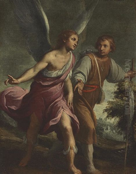 Tobias And The Angel Oil Painting by Claudio Ridolfi