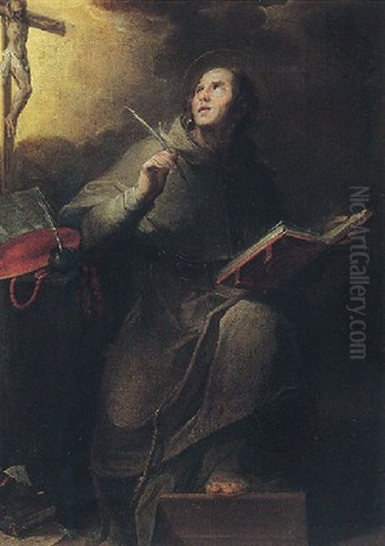 A Franciscan Saint Oil Painting by Claudio Ridolfi