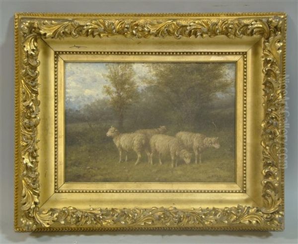 Sheep Oil Painting by George Riecke