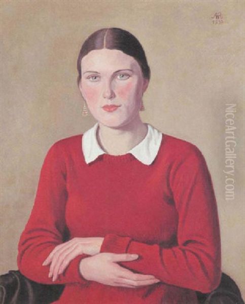 Bildnis Der Frau Des Kunstler Oil Painting by Arthur Riedel