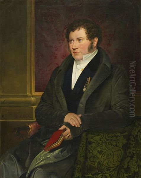 Portrat Des Bayerischen Innenministers Eduard Von Schenk Oil Painting by August Heinrich Riedel