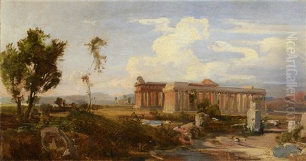 Roman Ruins Oil Painting by Wilhelm Riedel