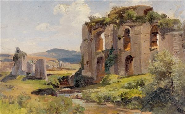 Italienische Landschaft Oil Painting by Wilhelm Riedel