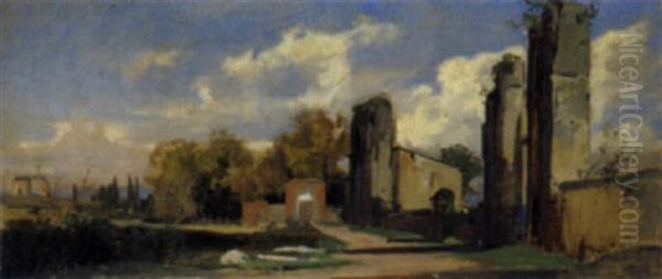 Italienische Landschaft Oil Painting by Wilhelm Riedel