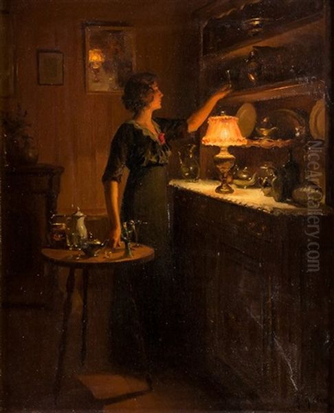 Mujer En Interior Oil Painting by Marcel Rieder