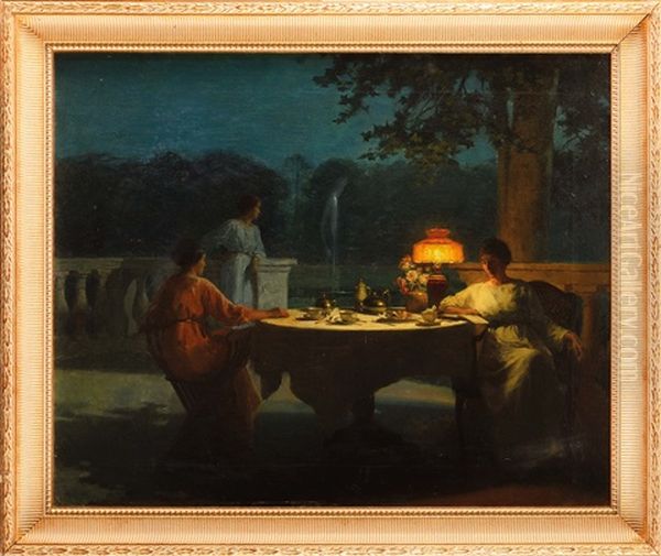 Dejeuner Sur La Terrasse Oil Painting by Marcel Rieder