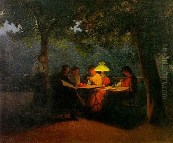 Sur La Terrasse Oil Painting by Marcel Rieder