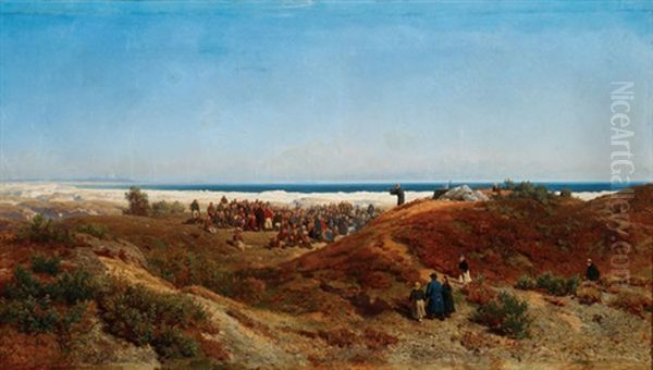 Sermon On The Mount - Baltic Sea Oil Painting by Wilhelm Ludwig Friedrich Riefstahl