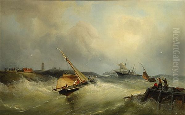 Zeegezicht Oil Painting by Nicolaas Riegen