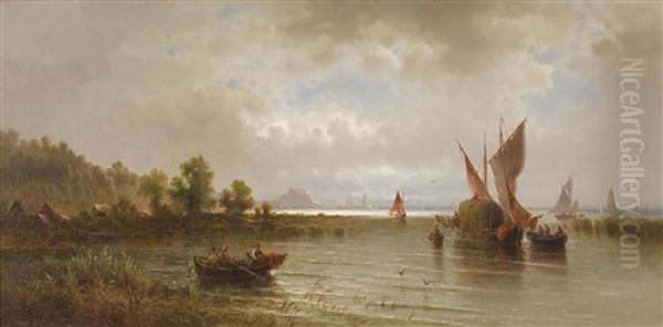 Heimkehr Der Fischer Oil Painting by Albert Rieger