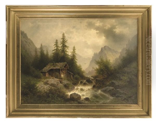 Verlassene Waldmuhle Oil Painting by Albert Rieger