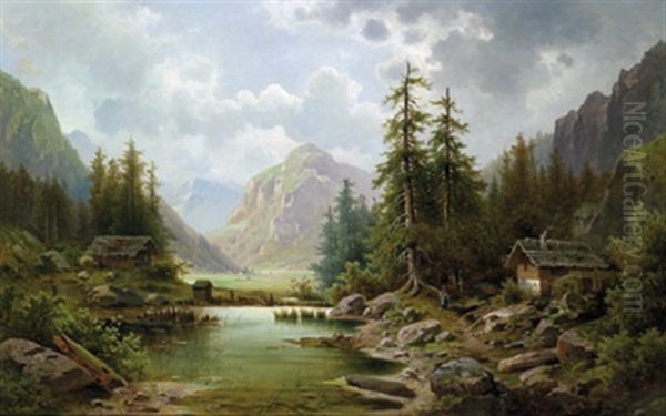 Motiv Aus Dem Pusta Tal, Sud Tirol Oil Painting by Albert Rieger