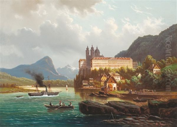 Blick Auf Melk Oil Painting by Albert Rieger