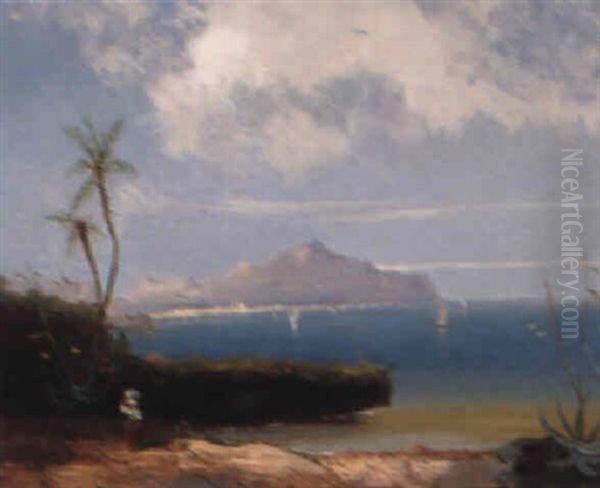 A View Of Palermo, Sicily Oil Painting by Albert Rieger