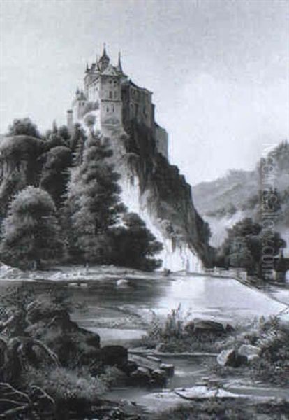 Die Felsenburg Oil Painting by Albert Rieger