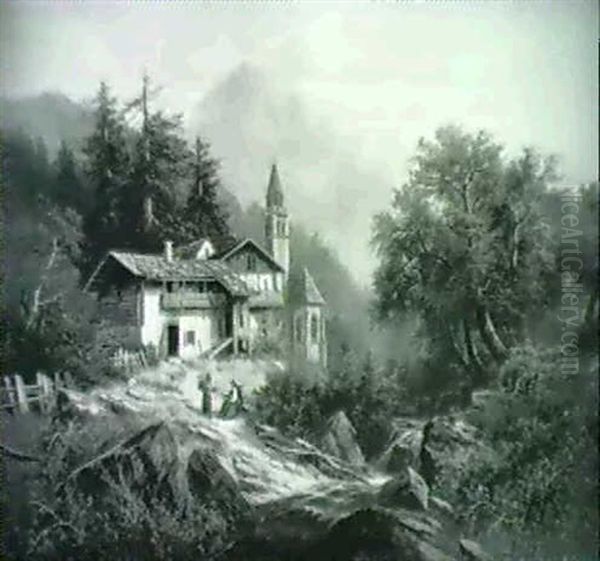 In Den Bergen Oil Painting by Albert Rieger