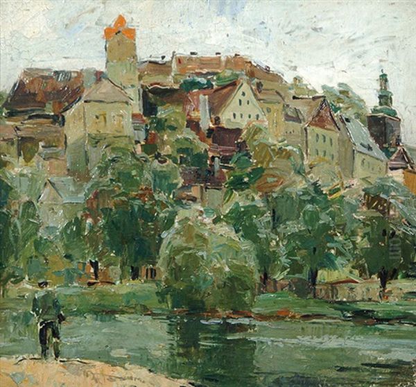 Waidhofen/thaya Oil Painting by August Rieger